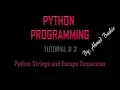 Python Tutorial 3 - Strings and Escape Sequences