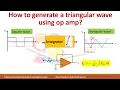 Triangular waveform generator using op amp circuit derivation Ch 23