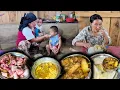 Download Lagu Pork Meat curry recipe with rice cooking \u0026 eating in village kitchen आज सुङ्गुर को मासु को तरकारी