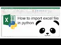 How to import excel file in python Using Pandas