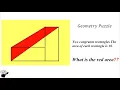 Two congruent rectangles Red area shaded