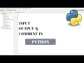 Python Tutorial for Beginners Input Output And Comment In Python