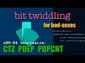 Optimize C code with x86 intrinsics CTZ PDEP POPCNT
