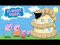 Hungry Worm attacks Peppa Pig Family House - Peppa Parody Animation