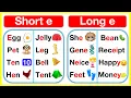 Vowel E rules Short E Long E vowel sounds Learn with examples