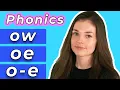 Adult Phonics O Vowel Sound ow oe o-e
