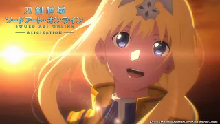 YouTube影片, 內容是刀劍神域 Alicization 的 後期片頭動畫(OP2)(中日歌詞)