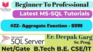 22 - SUM Aggregate Function in SQL How to Sum Values in SQL Queries