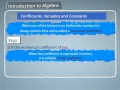 What are coefficients variables and constants