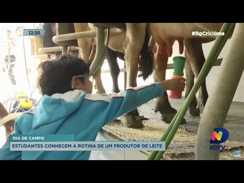 Em dia no campo, estudantes conhecem a rotina de um produtor de leite