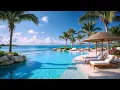 Tropical Seaside Morning with Cheerful Bossa Nova Jazz & Ocean Waves Sound in Summer for Upbeat Mood