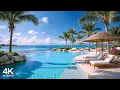 Tropical Seaside Morning with Cheerful Bossa Nova Jazz Ocean Waves Sound in Summer for Upbeat Mood