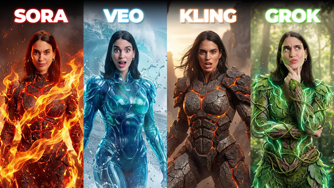 The BEST AI Video Generator 2026! Sora vs Veo vs Grok vs Kling!