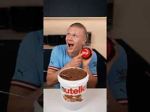 Haaland and the Nutella challenge #funny #soccer#haaland #mbappe