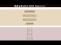 Multiplication Table Generator In JavaScript With Source Code Source Code Projects