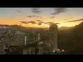 sunset in timelapse mode at 21 December 2021 winter solstice