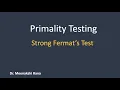 Primality Test Strong Fermat s Test