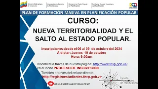 NUEVA TERRITORIALIDAD Y EL SALTO AL ESTADO POPULAR.