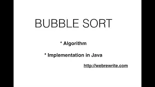 Bubble Sort Algorithm and It s Program in Java