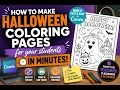 Halloween Coloring Pages That Sell on Etsy Easy Canva Tutorial for Beginners