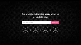 Responsive Coming Soon Page Design using HTML CSS JavaScript