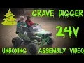 24v GRAVE DIGGER MONSTER JAM POWER WHEELS UNBOXING AND ASSEMBLY IN 5mins surprise toy truck viral