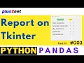 Displaying Report on Tkinter window from Excel file using Pandas DataFrame G