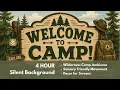Welcome to Camp 4 Hour Silent Summer Camp Background Rustic Wilderness Camp Sign