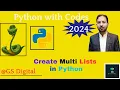 Create Multi Lists in Python Python with Codes 2024 Urdu Hindi