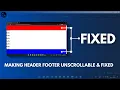 Creating Fixed NOT Scrollable Header and Footer Using HTML and CSS codeayan