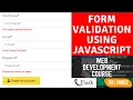 Form Validation in Javascript Registration form validation in Javascript in Hindi Beginners - 35