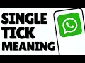What The WhatsApp Single Tick Only Means