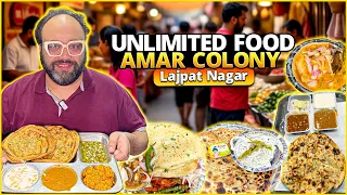 street food at amar colony sanjay chur chur naan dhaniya da dhaba chole kulche aloo paratha