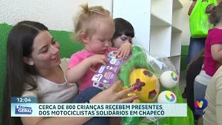 Grupo de motociclistas transforma solidariedade em Natal em Chapecó