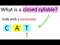 What is a CLOSED SYLLABLE Learn with examples