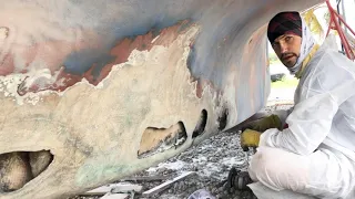 BIG HOLES IN OUR SAILBOAT (water damage in our keel)