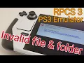 RPCS3 PS3 Emulator ISO Games Booting Fail Invalid File Folder Fix