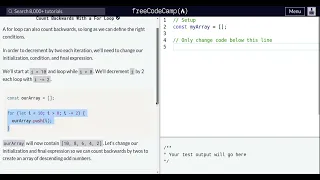 Lesson 99 Basic JavaScript Count Backwards With a For Loop