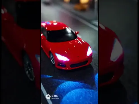 Red sports car racing