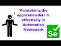 Develop BDD Automation Framework from Scratch Selenium Java Maintaining App details effectively