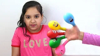 Daddy Finger Nursery Rhymes Learn Colors With Balloons شفا تلعب بالبالونات المائية 