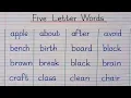 50 Five Letter Words 5 Letter Words Five Letter Words in English