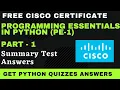 Python Essentials Part-1 Summary Test Answers python essential 1 test answers