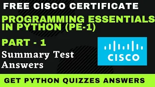 Python Essentials Part-1 Summary Test Answers python essential 1 test answers