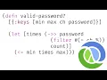 Advent of Code 2020 Day 2 Password Philosophy in Clojure destructuring regex regular expressions