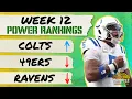 Week 12 Power Rankings NEW NO 1 Colts Broncos rise 49ers Ravens and Falcons fall Prisco