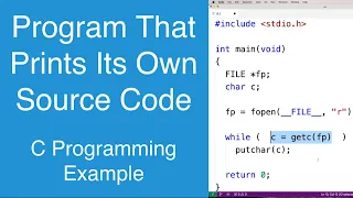 Program That Prints Its Own Source Code C Programming Example