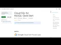Cloud SQL for MySQL Qwik Start Lab solution
