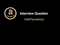 Valid Parentheses Amazon Interview Question Stack LeetCode 20 C