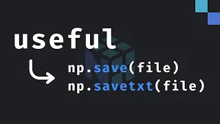 10 Saving and loading NumPy objects